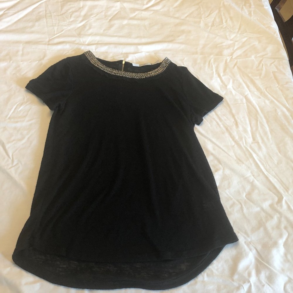 Gibson Black Short Sleeve Blouse Size Small